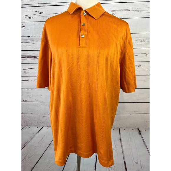 Nike Tiger Woods Collection‎ Golf Polo Shirt Large Fit Dry ImPeRfeCt Orange TW - Picture 1 of 10